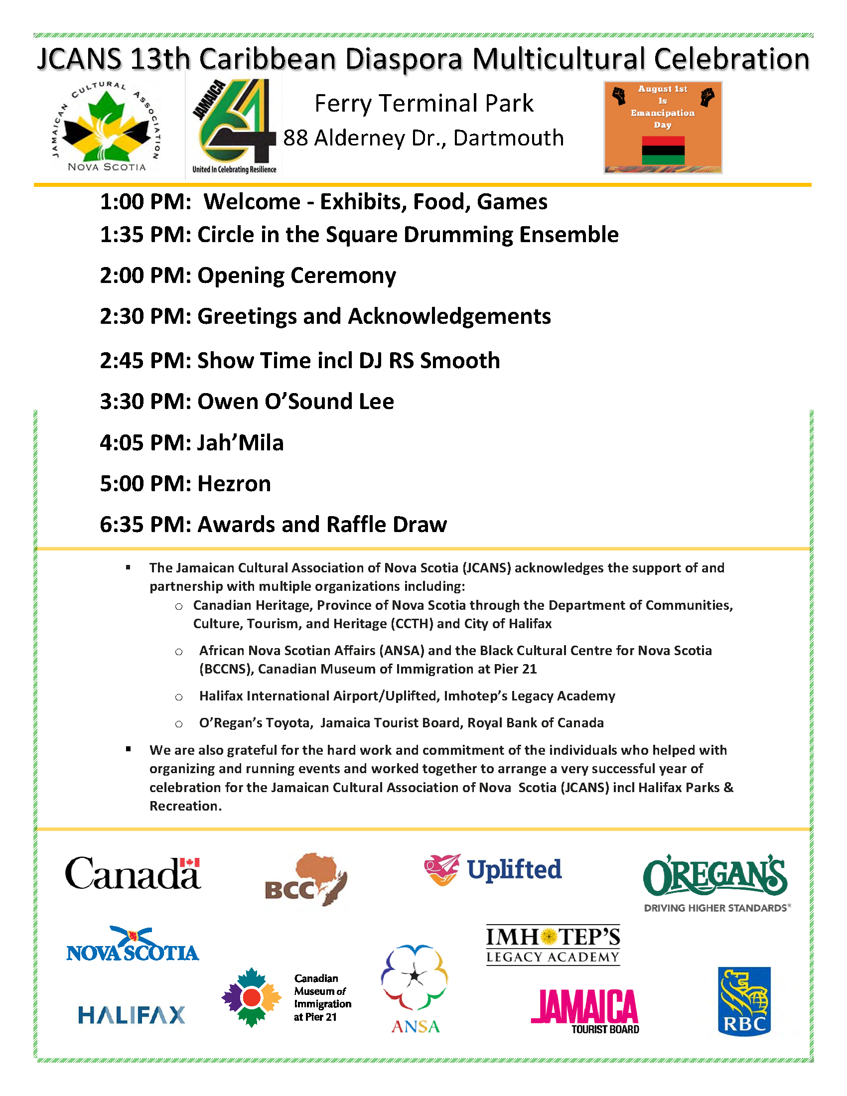 JCANS 13th Multicultural Celebration July 26 2026 Program and Sponsors